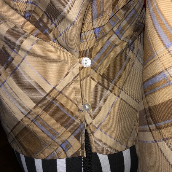 Lauren Ralph Lauren Plaid Wrap Blouse Small - Picture 4 of 9